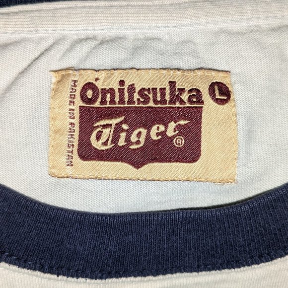 Onitsuka Tiger by Asics White and Blue Short Sleeve Tee - Picture 3 of 8